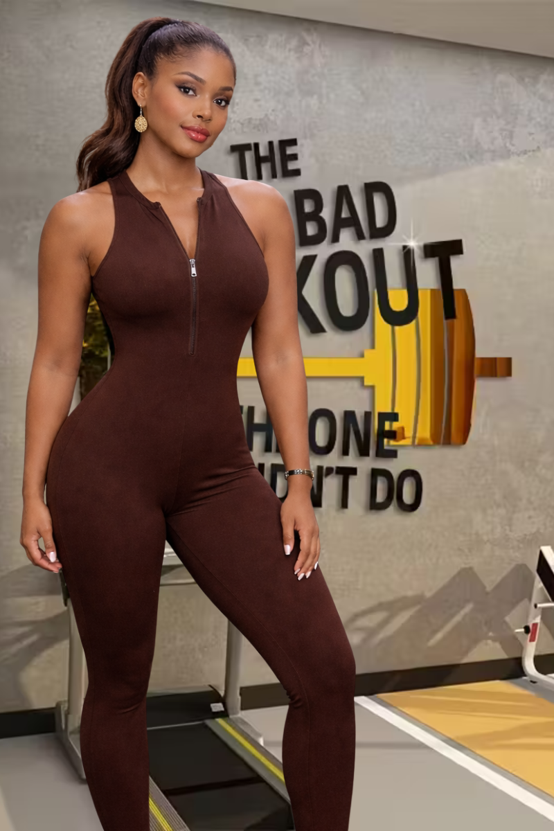 Sculpt Seamless Zip Jumpsuit- Black