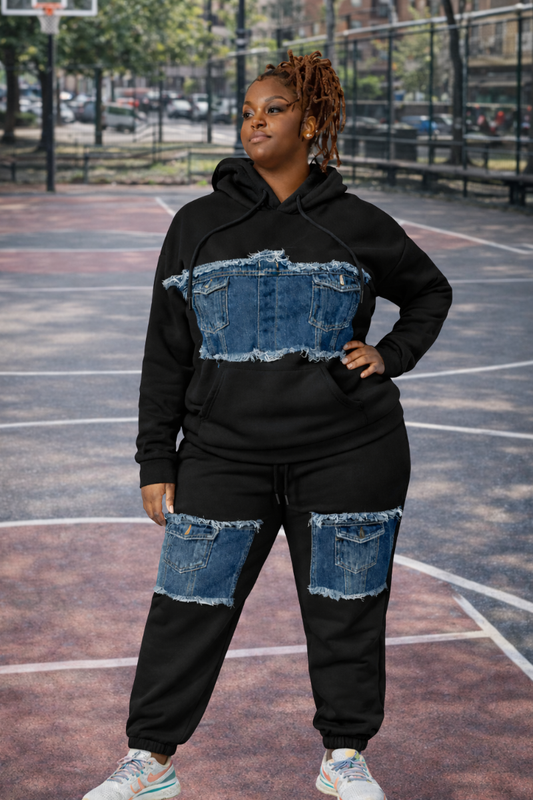 Girls Got Game Too™  Game Day Denim Jogger Set